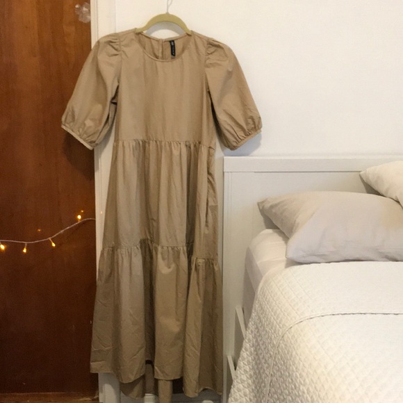 ⛔️SOLD⛔️ Zara puff sleeve tiered poplin dress - Picture 3 of 9